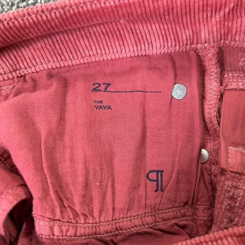 Anthropologie Pilcro The Yaya Corduroy Pants Womens 27 Mid Rise Rose Pink Casual - Picture 3 of 12